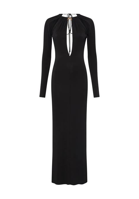 bito lungo draped jersey ls donna nero MARINE SERRE | WDR410ACJER0082BK99